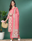 Floral Printed A-Line Kurta Set With Dupatta