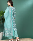 Floral Printed A-Line Kurta Set With Dupatta