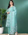 Floral Printed A-Line Kurta Set With Dupatta