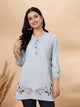 Solid A-Line Rayon Kurti with Smocking Detail