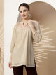Solid Straight Poly Georgette Top