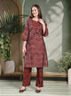 Ethnic Motif Printed Modal Chanderi Kurta Set with Bandhani Printed Palazzo
