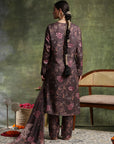 Floral Pashmina Wool Kurta Set with Chiffon Dupatta