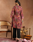 Floral Printed A-Line Modal Chanderi Kurta