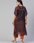 Ethnic Motifs Printed Thread Work Kaftan Kurta