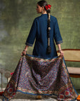 Zari-Embroidered Viscose Blend Kurta Set with Art Silk Dupatta