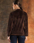 Wool Blend High-Collar Zip Jacket with Functional Pockets