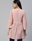 Pink Embroidered Tunic