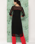 Embroidered Sequined With Thread Work Kurta