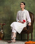 Crepe-Raschel Embroidered Kurta Set with Palazzo