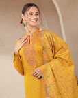 Woolen Jacquard Embroidered Kurta Set with Wool Dupatta