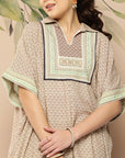 Ethnic Motifs Printed Flared Sleeves Kaftan Kurta