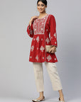 Red Embroidered Tunic