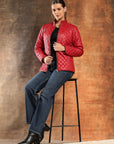 Ponzi Quilted Jacket with High Collar & Zip Closure