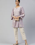 Lavender White Embroidered Tunic