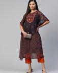 Ethnic Motifs Printed Thread Work Kaftan Kurta