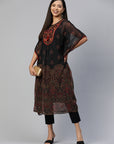 Ethnic Motifs Printed Thread Work Kaftan Kurta