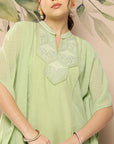 Embroidered Flared Sleeves Kaftan Kurta