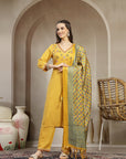 Rayon Embroidered Kurta Set with Patola Khadi Silk Dupatta