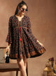 Floral Printed A-Line Poly Georgette Dress
