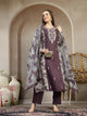 Floral Pashmina Wool Kurta Set with Kotta Dupatta