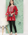 Red Embroidered Tunic