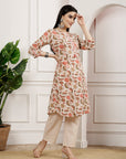 Floral Printed A-Line Kurta And Palazzo Set