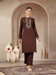 Viscose Blend Kurta Set with Ethnic Motif Embroidery