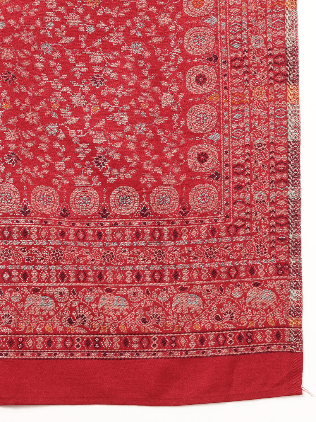 Woolen Jacquard Embroidered Kurta Set with Wool Dupatta