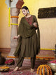 Solid A-Line Rayon Kurta Set with Embroidery and Chiffon Dupatta