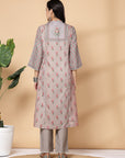 Poly Linen A-Line Kurta And Palazzo Co-Ord Set