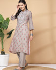 Poly Linen A-Line Kurta And Palazzo Co-Ord Set