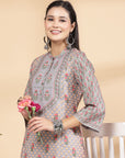 Poly Linen A-Line Kurta And Palazzo Co-Ord Set