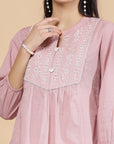 Dot Printed Straight Cotton Tunic