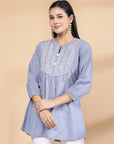 Dot Printed Straight Cotton Tunic