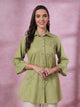 Solid Straight Flex Buttondown Shirt with Embroidery