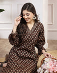 Floral Printed A-Line Kurta And Palazzo Co-Ord Set