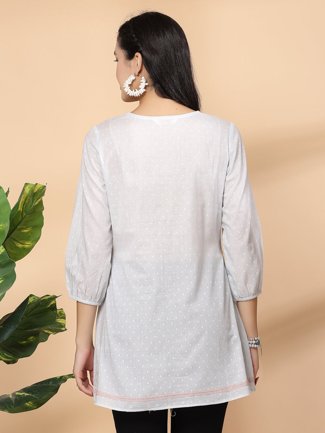 Floral Embroidered Cotton Tunic