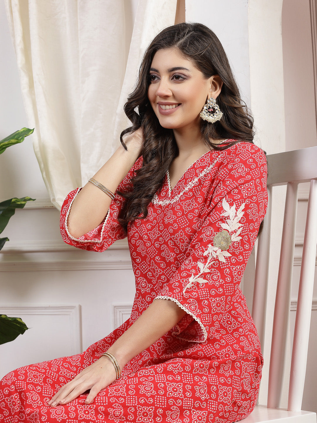 Nayam Designer Cotton Printed Embroidered Regular Fit Casual Wear Co-Ord Sets