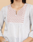 Floral Embroidered Cotton Tunic