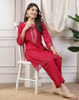 Women'S Poly Viscose Kurta And Palazzo Co-Ord Set