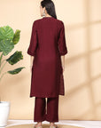 Women'S Solid A-Line Kurta And Palazzo Set