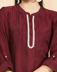 Women'S Solid A-Line Kurta And Palazzo Set