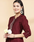 Women'S Solid A-Line Kurta And Palazzo Set