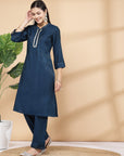 Women'S Solid A-Line Kurta And Palazzo Set