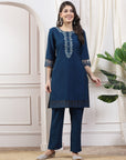 Women'S Poly Viscose Kurta And Palazzo Co-Ord Set