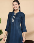 Women'S Solid A-Line Kurta And Palazzo Set