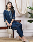 Women'S Poly Viscose Kurta And Palazzo Co-Ord Set