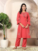 Ethnic Printed Cotton Cambric Kurta Set with Tassel Detail