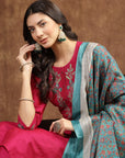 Stitch Embroidered A-Line Kurta And Palazzo Set